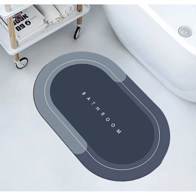 Picture of Door Mats & Floor Mats 1 pcs Non Slip Shower Mat Durable Floor Mat for Toilet Bath Room Oval Blue|Home & Garden | Rugs & Carpets | (Blue)