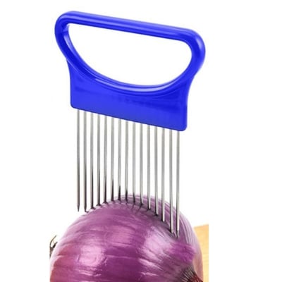 Picture of Tomato Holder Slicer Cutter 1 pcs for Kitchen Worker Safety Cooking Tools Onion Cutter for Slicing, Potato Lemon Slicer Tomato Slicers Kitchen Comb for Vegetables, Fruit and Meat (Multicolor)