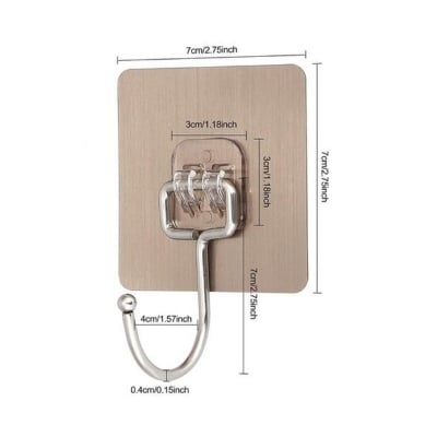 Picture of 3 Pcs Adhesive Hooks Heavy Duty - Strong Wall Hooks 44 lb/ 20 kg(Max) for Bathroom - Self Adhesive Hook Clear for Kitchen Home and Office (Multicolor)