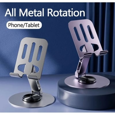 Picture of 1pcs Full Metal Folding 360 ° Rotating Desktop Mobile Phone Holder Stand For iphone ipad Universal Portable Mechanical Metal (Multicolor)