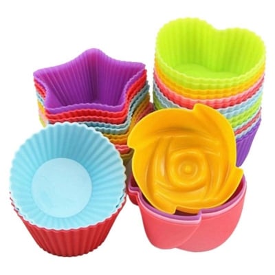Picture of Silicone Mold Cupcake 5 pcs Silicone Cake Tool Bakeware Baking Silicone Mold Cupcake and Muffin Cupcake for DIY by Random Color (Multicolor)