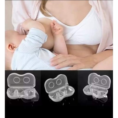 Picture of Nipple Shields for Breastfeeding 2pcs Bpa-free Ultra-thin Silicone Nipple Shields for Easy Breastfeeding with Carrying Case Super Soft Convenient Breastfeeding 