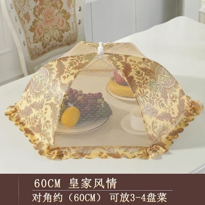 Picture of food coverFood Cover Net,Food Cover Tent,Picnic Food Covers Mesh,Mesh Dome Food Cover,Mesh Food Covers for Outdoors,Foldable Food Cover with Handle Drawstring,Suitable for Home, Restaurant, Hotel (White)