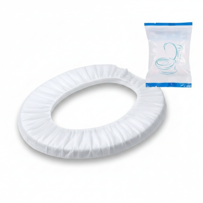 Picture of 3 pieces disposable travel toilet seat covers that are waterproof, antibacterial, and portable for a baby or pregnant mother, with independent packaging (White)