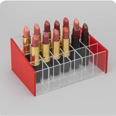 Picture of 24 Grid Lipstick Holder Cosmetic Rack Makeup Storage Organizer (CLEAR,Skin)