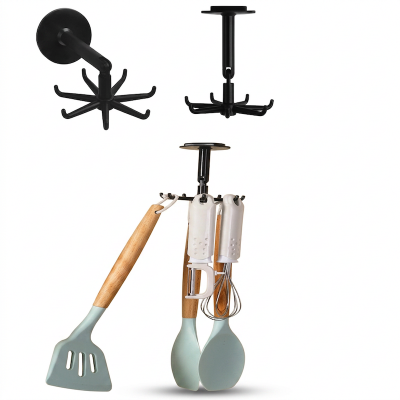 Picture of 2 PCS Kitchen Hook Multi-Purpose Hooks 360 Degrees Rotated Wall-Mounted Holder Rack For Organizer Storage Spoon Hangers (Multicolor)