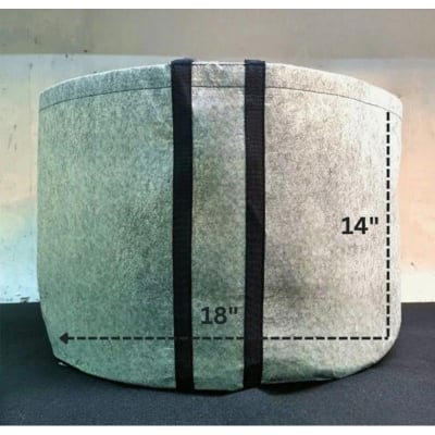 Picture of Air Pruning Geo Fabric Grow Bags Garden Planting Bag Felt Cloth Folding Zipper Seedling Flowerpot Home Balcony Garden Grow Bag (Grey)