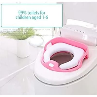 Picture of Baby Commode Pan Seat/ Baby Soft Padded Potty Toilet Training Seat with Handles Bathroom Trainer closestool Covermulticolor (Multicolor)