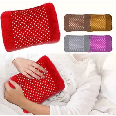 Picture of Hot Water Bag Bottle for Pain Relief Rechargeable Hot Water Bottles Heat Warming Bag with Cover Safe Winter Hand Body Sleep Warm (Multicolor)