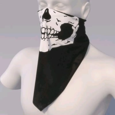 Picture of Cycling Ski Skull Handkerchief Half Face Mask Ghost Scarf (Black)