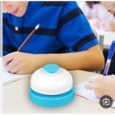 Picture of Modern Styled Service bell Hotel bell Desk bell Metal Anti-Rust Construction For Call Customer Service Restaurant Games Dinner Bell And Teacher Bell (Blue 1 Pcs)