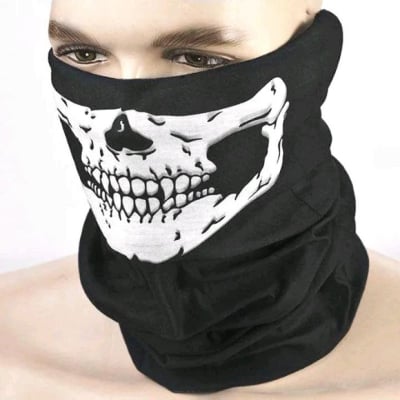 Picture of 1pcs Halloween scary mask festival skull masks skeleton outdoor motorcycle bicycle multi masks scarf half face mask cap neck ghost mm (Black)