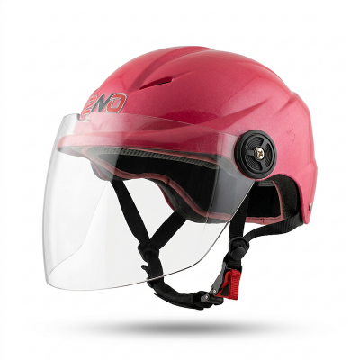 Picture of Half Face Helmet – Cap Style Bike Helmet Stylish Open Face Helmet for Men & Women – Durable ABS Build (Red)