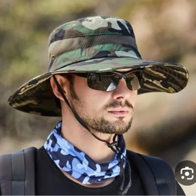 Picture of Cowboy Hat, Western Style Sun Hat with Rope Band for Men and Women, Outdoor Sun Protection (Army Green,One size fits all)