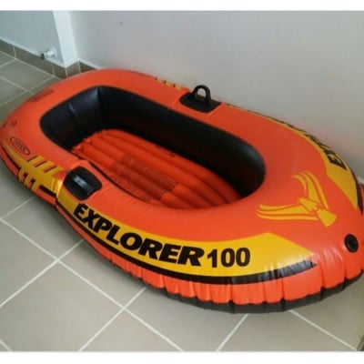 Picture of INTEX Explorer Inflatable Boat Series: Dual Air Chambers Sporty Design intax 100 inflatable boat water sports boat (Orange)