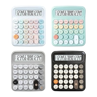 Picture of Standard Function Desktop Calculator – 14 Digits Large LCD Display – Cute Basic Calculator with Big Button – Automatic Sleep/Home/School/Office Business Financial Accounting Calculator (Multicolor)