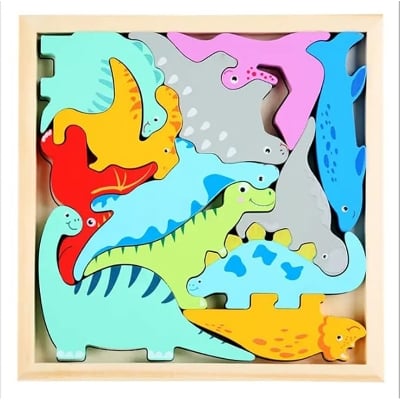 Picture of DishyKooker Wooden Puzzle Toys Creative Animal Fruit Jigsaw Puzzle Game Preschool Educational Toys For Children (Multicolor)