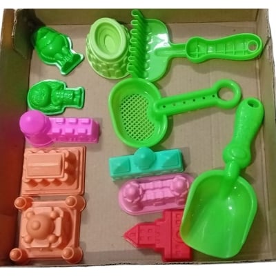 Picture of 9 Pcs Beach Toy Sand Toy Set for Kids with Summer Shovel, Rake, Animal and Castle Sand Molds for Children Outdoor Sandbox Toys for Toddlers Age 3-10 (Multicolor)