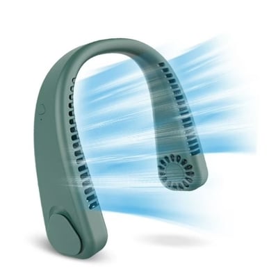 Picture of Portable Bladeless Fan Rechargeable Headset Design Wearable Neckband Fan,Adjustable Neck Cooler (Green)
