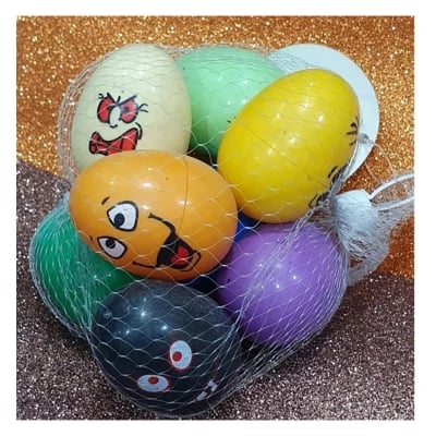 Picture of Crazy Emoji Jhunjuni Eggs for Party Toys, Bright Colorful - 6PCS (Multicolor)
