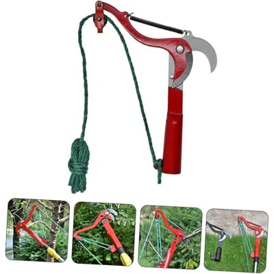 Picture of 1pc Extendable Tree Pruner Ergonomic High Branch Clipper Plant Harvester Tool with Non- Handle for Effortless Trimming and Pruning Gardens and Orchards (Red)