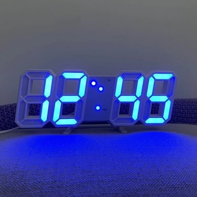 Picture of 3d Led Digital Wall Alarm Clock (Multicolor)