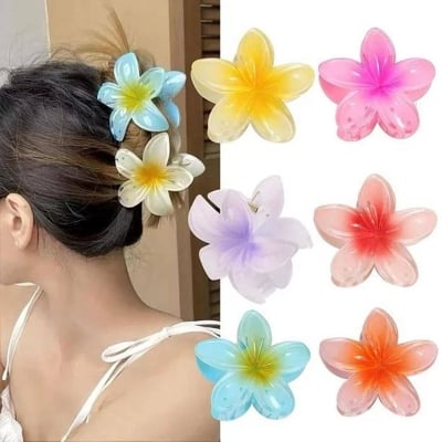 Picture of 12pcs Rose Flower Hair Clips, Flower Claw Hair Clips (Multicolor,Int: One size)