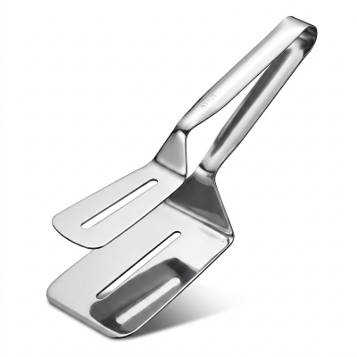 Picture of Stainless Steel Food Serving Tongs, Barbecue Clip Frying Steak Fried Bread Egg Fried Fish Non-Stick Grill Tongs Barbecue Kitchen Accessories (Silver)