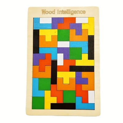 Picture of Wooden Puzzle Games for Kids Wooden Intelligence Puzzle Russian Block Puzzle Block for Kids || Educational Toys for Kids 3+ Year || Wood Intelligence Brain Games Building Blocks 40 Pcs (Multicolor)