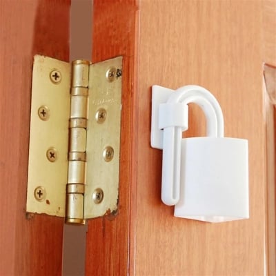Picture of Door Stopper Baby Safety Hinge Guard, Finger Guard Baby Proofing Child Safety Foam Door Stopper Kids Safety Finger Pinch Hinge Guard Protector (White)