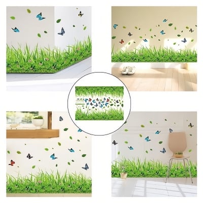 Picture of Green Grass Wall Sticker  beautiful wall art wall decal for your home or office (Green)