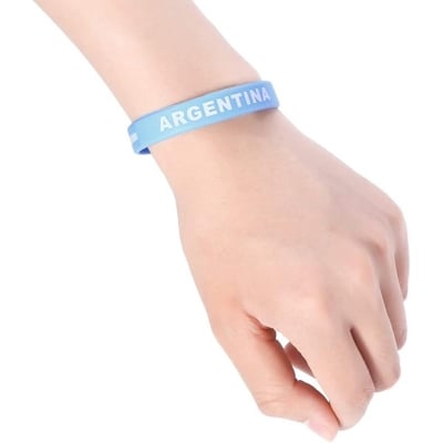 Picture of 2 Pieces World Cup 2026 Argentina National Flag Bracelet Football Team Wristband Soccer Souvenir (Blue,Int: One size)