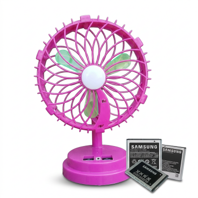 Picture of Rechargeable Desktop Fan Light 2 on 1 Change fan Led light (Pink)