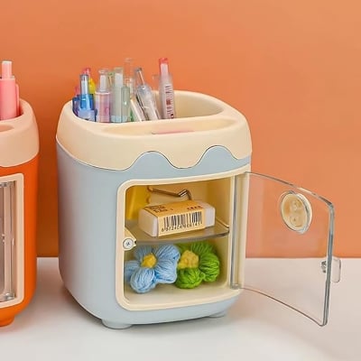 Picture of Creative Multi-grid Pig Pen Holder Desk Organizer (Multicolor)