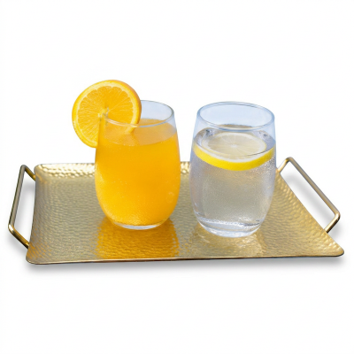 Picture of Elegant Decorative Serving Tray
Premium Metal Construction
Stylish Hammered Texture Design
Durable & Rust-Resistant Finish
Convenient Side Handles for Easy Carrying (Gold)