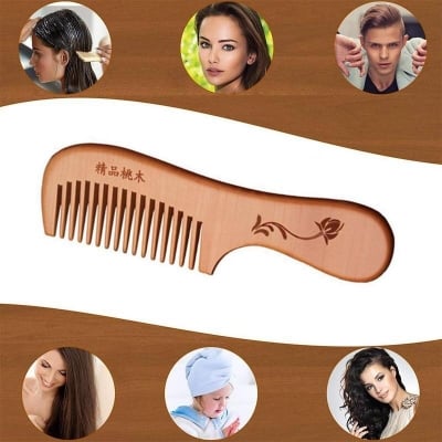 Picture of Eco Friendly Zero Waste Natural Wood Bamboo Hair Comb Eco Friendly Bamboo Wood Hair Comb 
