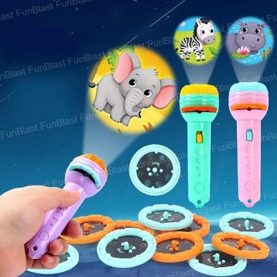 Picture of Mini Projector Torch Kids Flashlight Story Book Educational Light-Up Toys Sleep Light Preschool Fairy Tale Projection Lamp Gift By Dhaka Shopping Zone 