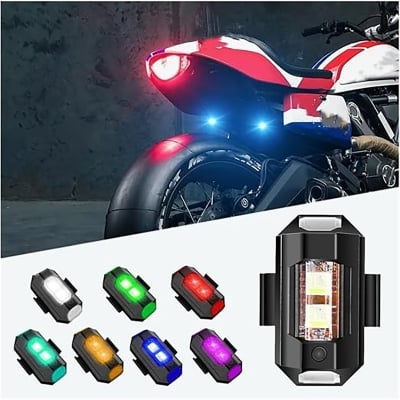 Picture of Hot Universal LED Anti-collision Warning Light Bicycle Tail Light Bike Helmet Light Mini Signal Light Drone with Strobe Light 7 Colors (Multicolor)