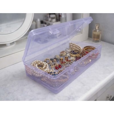 Picture of Square Plastic Clear Transparent With Lid Storage Box Collection Container Case (CLEAR)