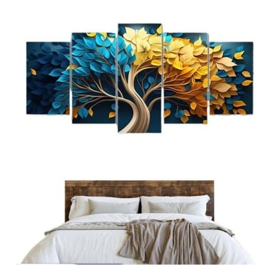 Picture of Home decore 5Pcs In 1 Set Wall Canvas Art printing (Multicolor)