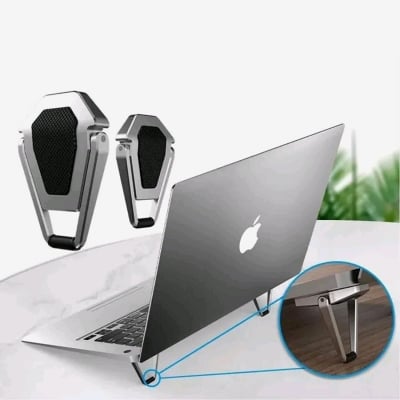 Picture of Laptop Folding Stand -Metal Foldable Portable Laptop Stand- For for Apple Macbook Pro Air Computer Accessories (Silver)