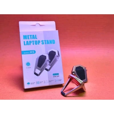 Picture of Metal Laptop Stand H5, 2 PCS, Portable Small Non-Slip Foldable Desktop Holder (Black)
