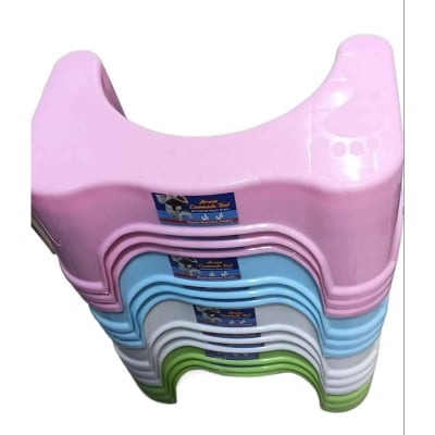 Picture of Dr's Advise Perfect Posture Plastic Squat Potty Step Stool 1 pcs for Western Toilet Scientific Angle, Anti-Slip, Anti-Constipation (Multicolor)