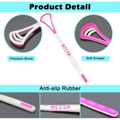 Picture of Tongue Scraper Cleaner , Tongue Scrapers with Travel Handy Case for Adults, Kids, Healthy Oral Care, Easy (Multicolor)