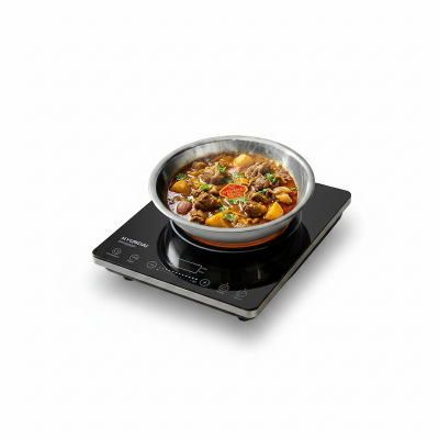 Picture of Induction Support Fry Pan With Handle for induction infrared stove (Silver)