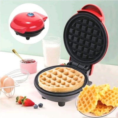 Picture of Mini Electric Waffle Maker Bubble Egg Cake Oven Breakfast Waffle Machine (Red)