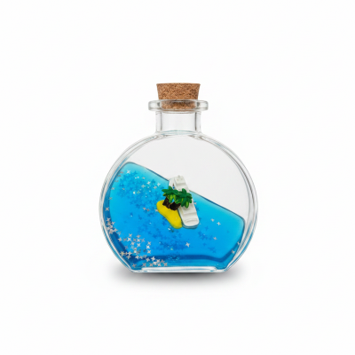 Picture of Titanic Cruise Ship Model Liquid Wave Decoration No Sink Home Show Car Decor Gift Desk Paperweight (Blue)