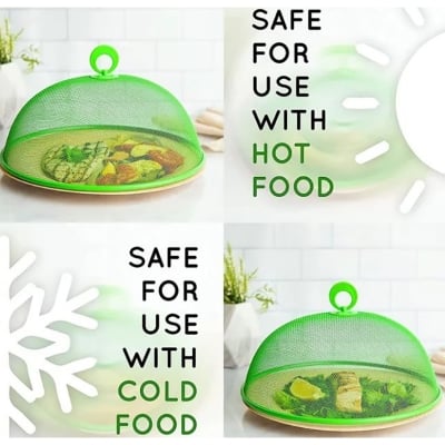 Picture of 2/3 Pcs Round Metal Mesh Food Covers 23 cm Reusable Net to Keep Out Flies and Bugs (Multicolor 2 PCS)