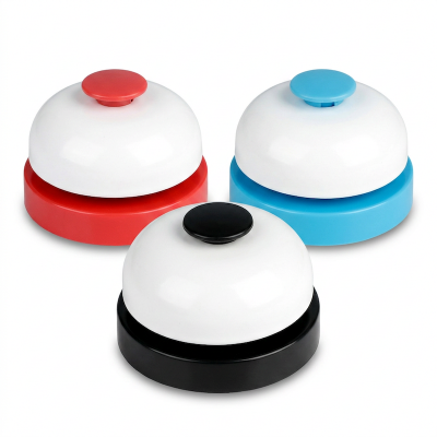Picture of Hand Call Bell Smooth Desk Summons Bell Toy for Reception Areas Counter Office (Blue)