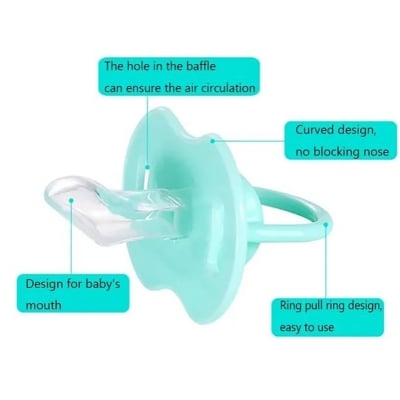 Picture of Baby Pacifier 1/2/3 Pcs Good Food Grade Silicone Pacifier Round Head Infant Newborn Soother Orthodontic BPA Free Safe Teether Care (1 Pcs Multicolor)